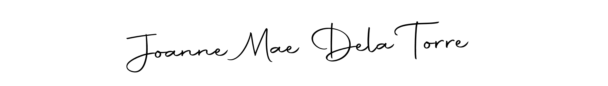 How to make Joanne Mae Dela Torre name signature. Use Autography-DOLnW style for creating short signs online. This is the latest handwritten sign. Joanne Mae Dela Torre signature style 10 images and pictures png