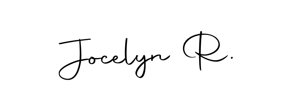 Use a signature maker to create a handwritten signature online. With this signature software, you can design (Autography-DOLnW) your own signature for name Jocelyn R.. Jocelyn R. signature style 10 images and pictures png