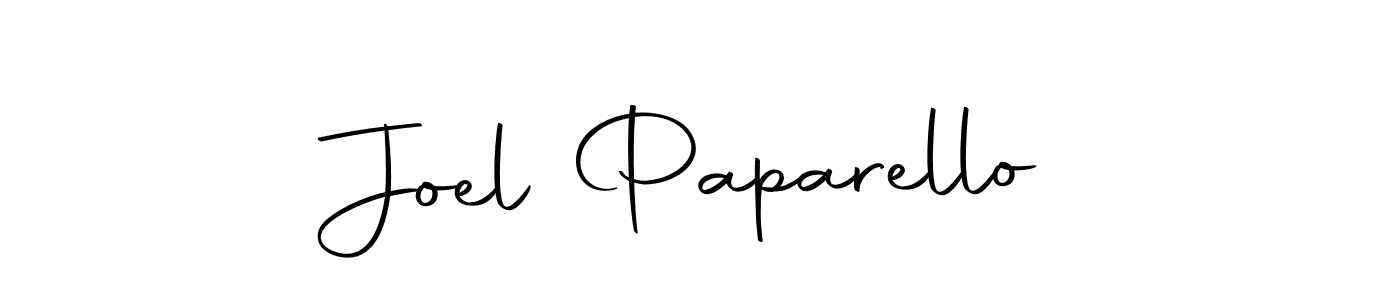 Create a beautiful signature design for name Joel Paparello. With this signature (Autography-DOLnW) fonts, you can make a handwritten signature for free. Joel Paparello signature style 10 images and pictures png