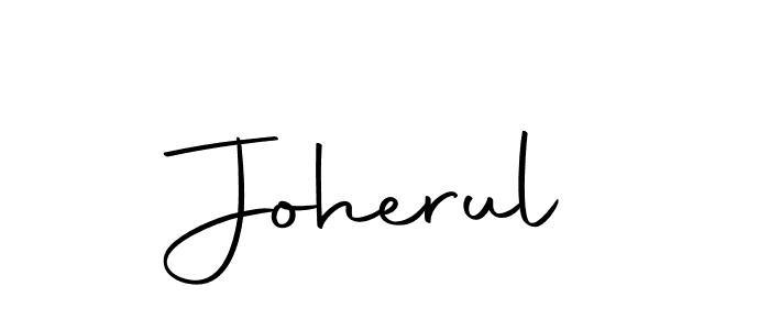 Design your own signature with our free online signature maker. With this signature software, you can create a handwritten (Autography-DOLnW) signature for name Joherul. Joherul signature style 10 images and pictures png