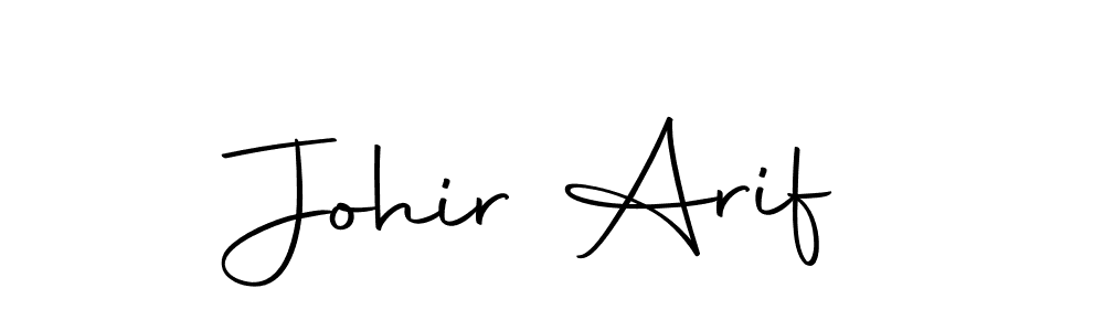 How to make Johir Arif name signature. Use Autography-DOLnW style for creating short signs online. This is the latest handwritten sign. Johir Arif signature style 10 images and pictures png