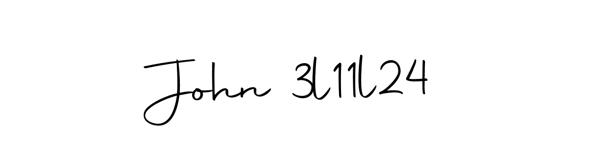 Make a beautiful signature design for name John 3l11l24. With this signature (Autography-DOLnW) style, you can create a handwritten signature for free. John 3l11l24 signature style 10 images and pictures png