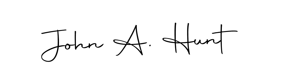 How to make John A. Hunt name signature. Use Autography-DOLnW style for creating short signs online. This is the latest handwritten sign. John A. Hunt signature style 10 images and pictures png