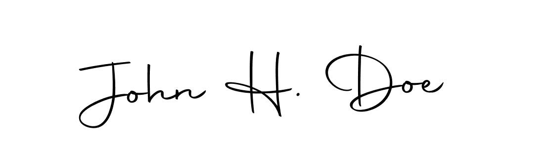 Design your own signature with our free online signature maker. With this signature software, you can create a handwritten (Autography-DOLnW) signature for name John H. Doe. John H. Doe signature style 10 images and pictures png