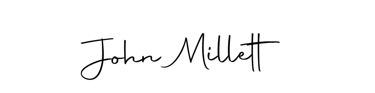 You should practise on your own different ways (Autography-DOLnW) to write your name (John Millett) in signature. don't let someone else do it for you. John Millett signature style 10 images and pictures png