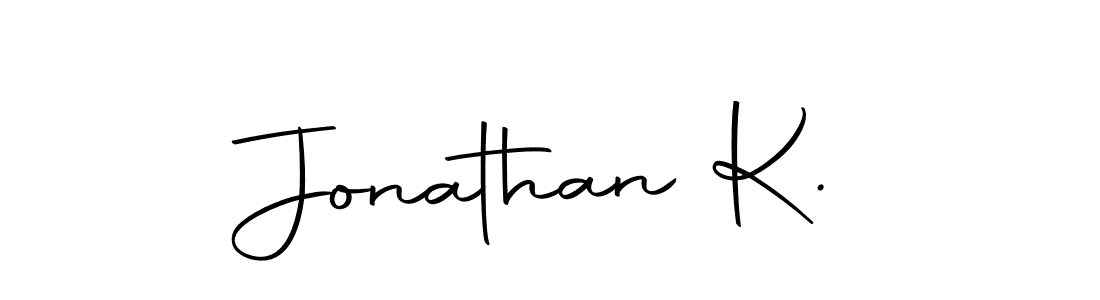 The best way (Autography-DOLnW) to make a short signature is to pick only two or three words in your name. The name Jonathan K. include a total of six letters. For converting this name. Jonathan K. signature style 10 images and pictures png