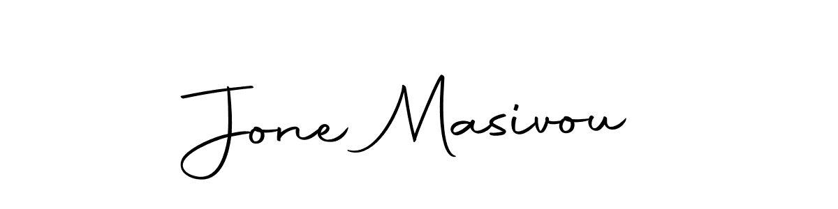 How to make Jone Masivou name signature. Use Autography-DOLnW style for creating short signs online. This is the latest handwritten sign. Jone Masivou signature style 10 images and pictures png