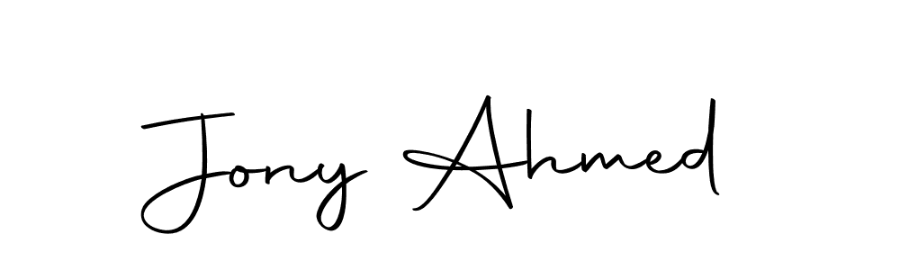 How to make Jony Ahmed name signature. Use Autography-DOLnW style for creating short signs online. This is the latest handwritten sign. Jony Ahmed signature style 10 images and pictures png