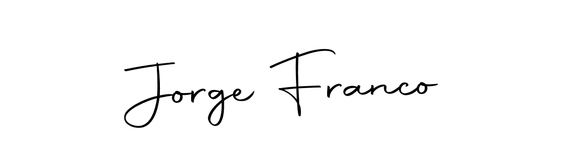 Create a beautiful signature design for name Jorge Franco. With this signature (Autography-DOLnW) fonts, you can make a handwritten signature for free. Jorge Franco signature style 10 images and pictures png