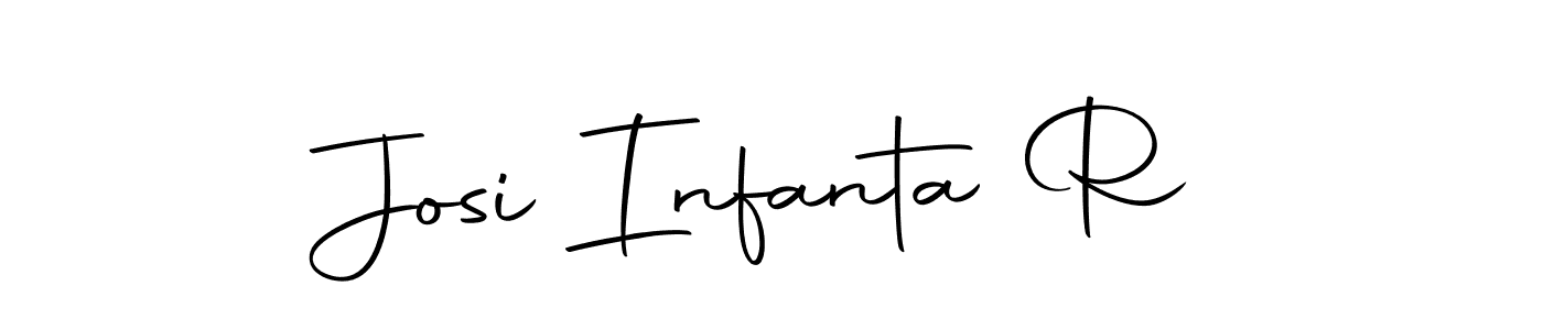 How to make Josi Infanta R name signature. Use Autography-DOLnW style for creating short signs online. This is the latest handwritten sign. Josi Infanta R signature style 10 images and pictures png