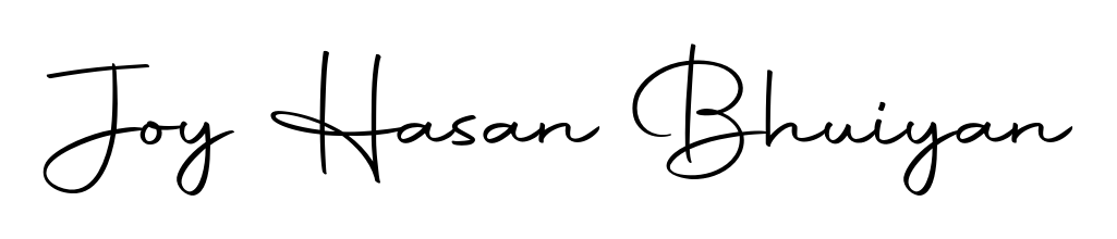 Discover how Joy Hasan Bhuiyan looks in an executive cursive font (Autography-DOLnW). Perfect for legal documents, invoices, and certificates. Joy Hasan Bhuiyan signature style 10 images and pictures png