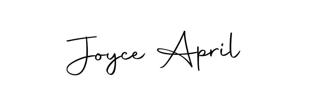 How to make Joyce April name signature. Use Autography-DOLnW style for creating short signs online. This is the latest handwritten sign. Joyce April signature style 10 images and pictures png
