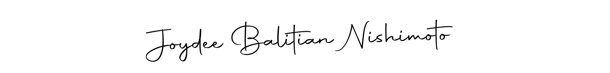 This is the best signature style for the Joydee Balitian Nishimoto name. Also you like these signature font (Autography-DOLnW). Mix name signature. Joydee Balitian Nishimoto signature style 10 images and pictures png