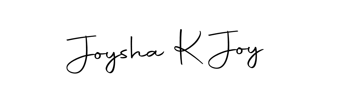 How to make Joysha K Joy name signature. Use Autography-DOLnW style for creating short signs online. This is the latest handwritten sign. Joysha K Joy signature style 10 images and pictures png