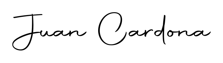A sleek calligraphic signature for name Juan Cardona utilizing Autography-DOLnW styling. Great for adding personal signatures to photos and art. Juan Cardona signature style 10 images and pictures png