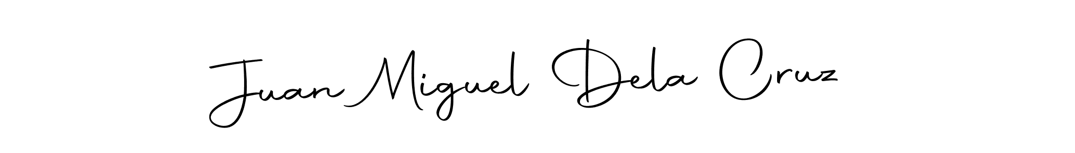 How to make Juan Miguel Dela Cruz name signature. Use Autography-DOLnW style for creating short signs online. This is the latest handwritten sign. Juan Miguel Dela Cruz signature style 10 images and pictures png