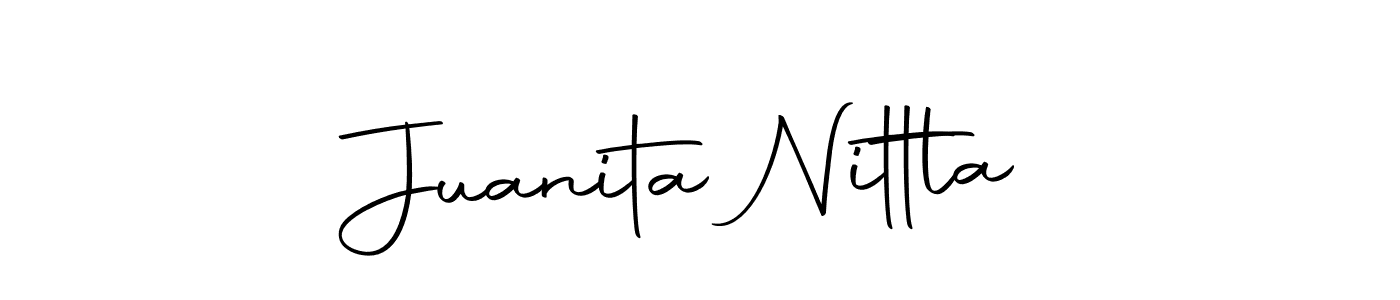 The best way (Autography-DOLnW) to make a short signature is to pick only two or three words in your name. The name Juanita Nittla include a total of six letters. For converting this name. Juanita Nittla signature style 10 images and pictures png