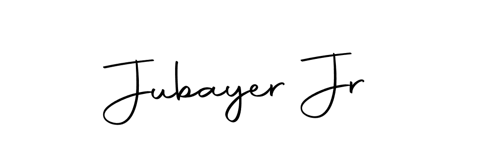 How to make Jubayer Jr name signature. Use Autography-DOLnW style for creating short signs online. This is the latest handwritten sign. Jubayer Jr signature style 10 images and pictures png