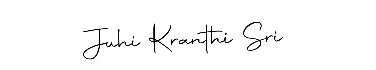 Use a signature maker to create a handwritten signature online. With this signature software, you can design (Autography-DOLnW) your own signature for name Juhi Kranthi Sri. Juhi Kranthi Sri signature style 10 images and pictures png