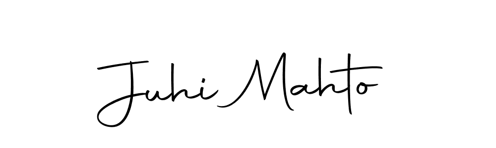 How to make Juhi Mahto name signature. Use Autography-DOLnW style for creating short signs online. This is the latest handwritten sign. Juhi Mahto signature style 10 images and pictures png