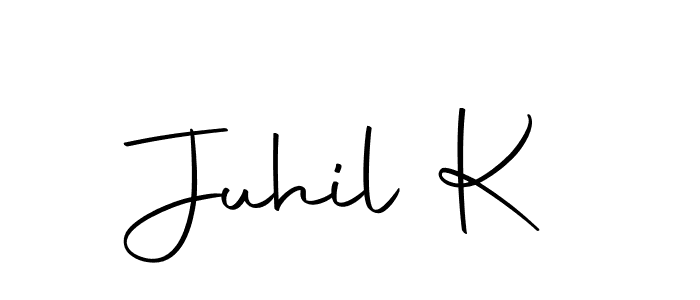 Autography-DOLnW is a professional signature style that is perfect for those who want to add a touch of class to their signature. It is also a great choice for those who want to make their signature more unique. Get Juhil K name to fancy signature for free. Juhil K signature style 10 images and pictures png