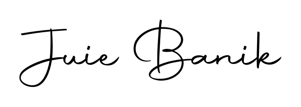 Create an unforgettable impression when signing with Juie Banik name styled in Autography-DOLnW typography. 100% free online generator. Juie Banik signature style 10 images and pictures png