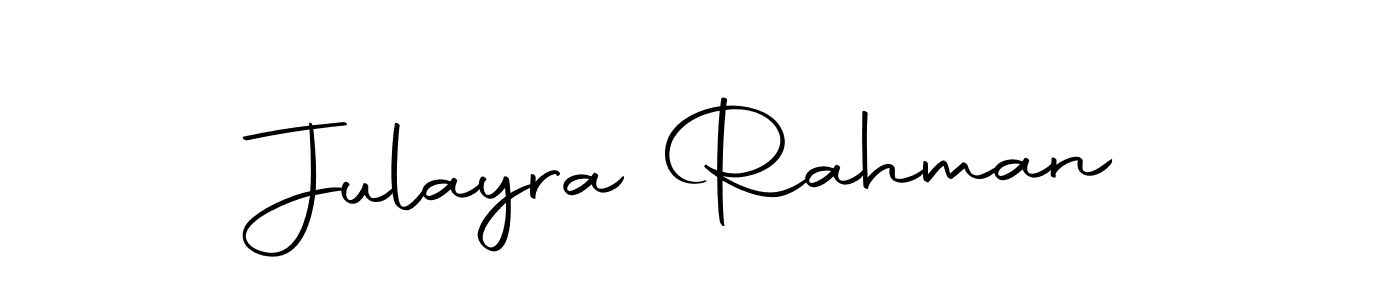 How to make Julayra Rahman name signature. Use Autography-DOLnW style for creating short signs online. This is the latest handwritten sign. Julayra Rahman signature style 10 images and pictures png