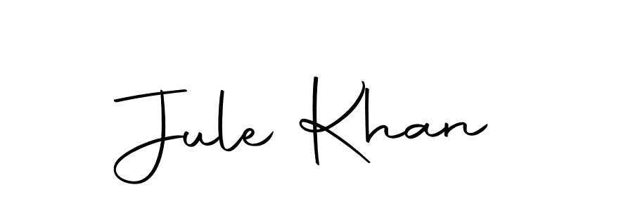 How to make Jule Khan name signature. Use Autography-DOLnW style for creating short signs online. This is the latest handwritten sign. Jule Khan signature style 10 images and pictures png