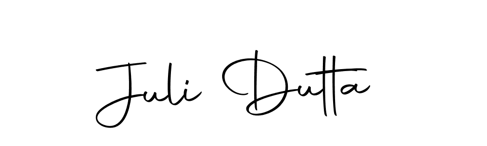 Design your own signature with our free online signature maker. With this signature software, you can create a handwritten (Autography-DOLnW) signature for name Juli Dutta. Juli Dutta signature style 10 images and pictures png