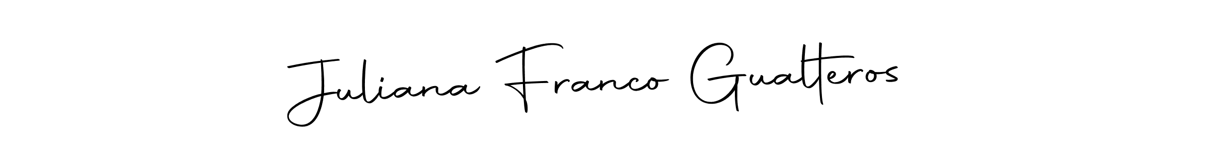 How to make Juliana Franco Gualteros name signature. Use Autography-DOLnW style for creating short signs online. This is the latest handwritten sign. Juliana Franco Gualteros signature style 10 images and pictures png