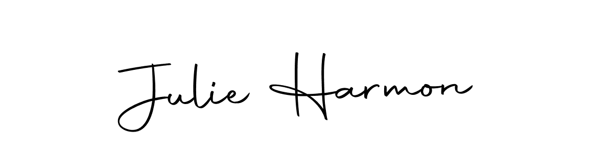 How to make Julie Harmon name signature. Use Autography-DOLnW style for creating short signs online. This is the latest handwritten sign. Julie Harmon signature style 10 images and pictures png