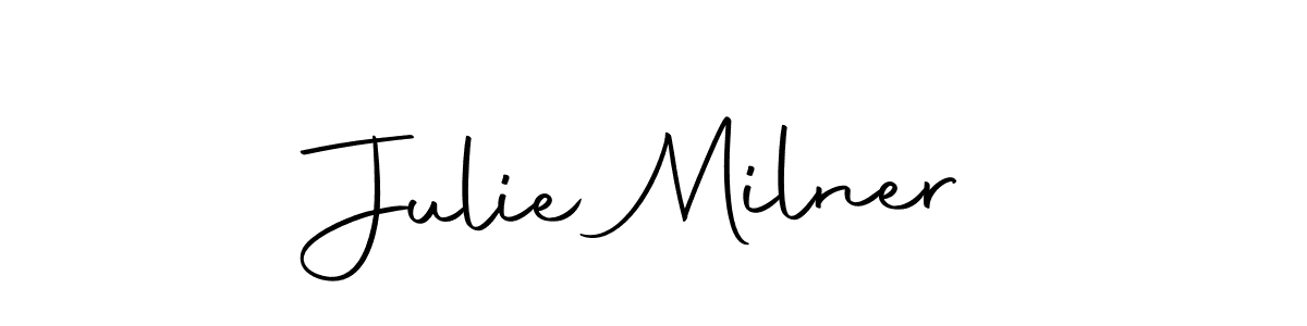 Create a beautiful signature design for name Julie Milner. With this signature (Autography-DOLnW) fonts, you can make a handwritten signature for free. Julie Milner signature style 10 images and pictures png