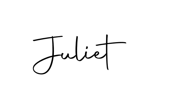 Design your own signature with our free online signature maker. With this signature software, you can create a handwritten (Autography-DOLnW) signature for name Juliet. Juliet signature style 10 images and pictures png