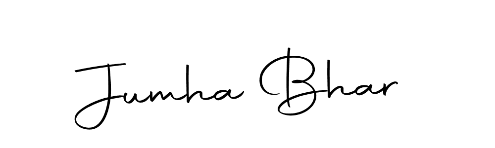 The best way (Autography-DOLnW) to make a short signature is to pick only two or three words in your name. The name Jumha Bhar include a total of six letters. For converting this name. Jumha Bhar signature style 10 images and pictures png