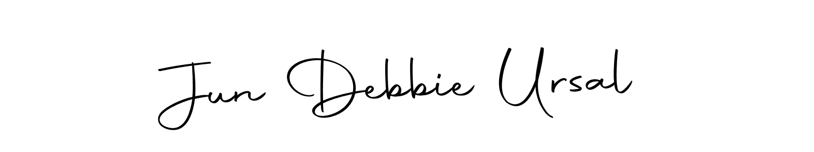 The best way (Autography-DOLnW) to make a short signature is to pick only two or three words in your name. The name Jun Debbie Ursal include a total of six letters. For converting this name. Jun Debbie Ursal signature style 10 images and pictures png