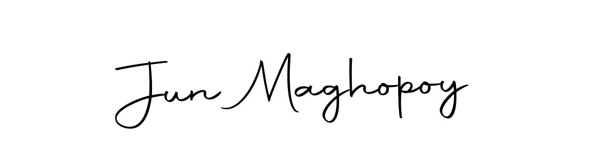 Use a signature maker to create a handwritten signature online. With this signature software, you can design (Autography-DOLnW) your own signature for name Jun Maghopoy. Jun Maghopoy signature style 10 images and pictures png