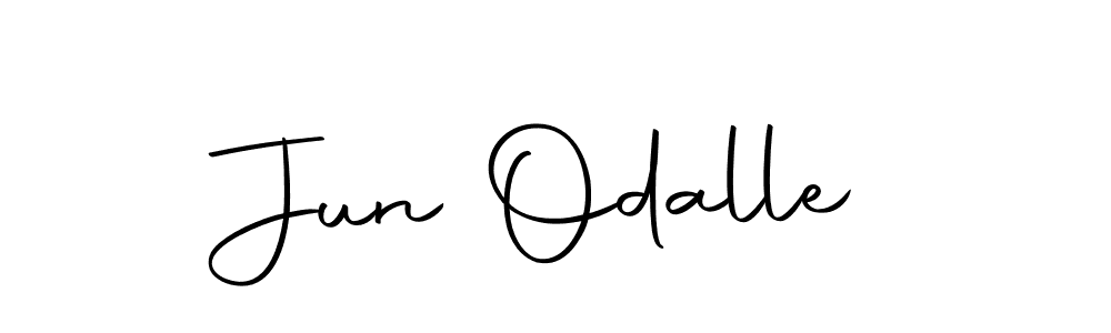 How to make Jun Odalle name signature. Use Autography-DOLnW style for creating short signs online. This is the latest handwritten sign. Jun Odalle signature style 10 images and pictures png