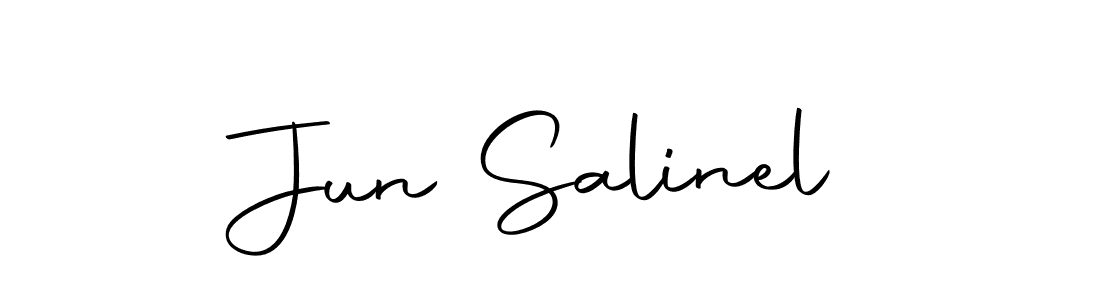 How to make Jun Salinel name signature. Use Autography-DOLnW style for creating short signs online. This is the latest handwritten sign. Jun Salinel signature style 10 images and pictures png