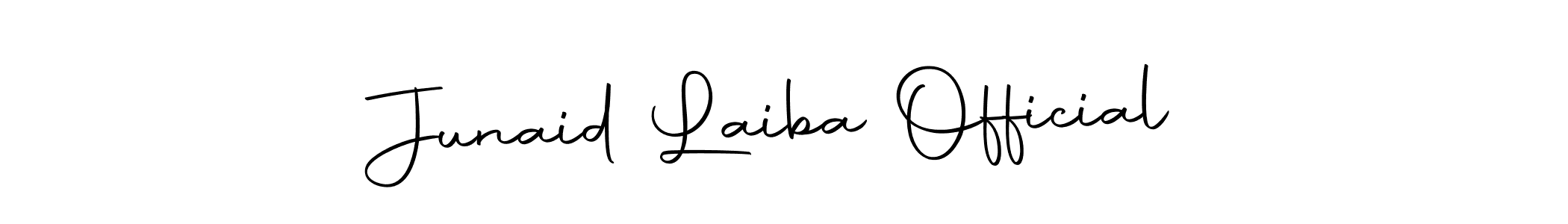 You should practise on your own different ways (Autography-DOLnW) to write your name (Junaid Laiba Official) in signature. don't let someone else do it for you. Junaid Laiba Official signature style 10 images and pictures png