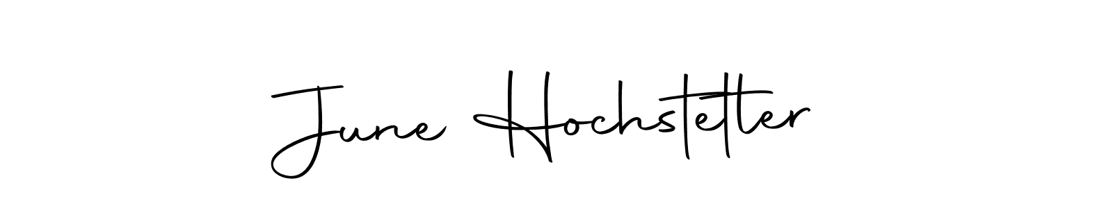 How to make June Hochstetler name signature. Use Autography-DOLnW style for creating short signs online. This is the latest handwritten sign. June Hochstetler signature style 10 images and pictures png