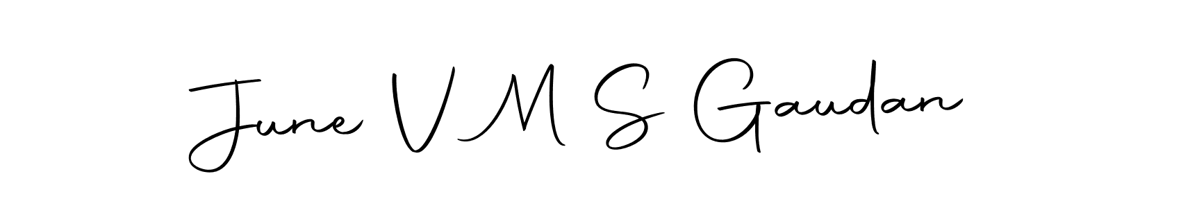 Design your own signature with our free online signature maker. With this signature software, you can create a handwritten (Autography-DOLnW) signature for name June V M S Gaudan. June V M S Gaudan signature style 10 images and pictures png