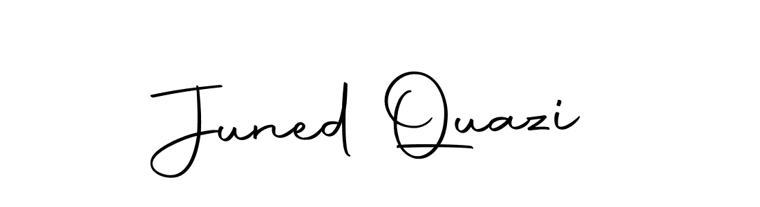 How to make Juned Quazi name signature. Use Autography-DOLnW style for creating short signs online. This is the latest handwritten sign. Juned Quazi signature style 10 images and pictures png