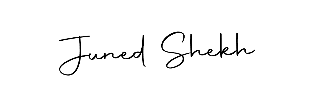 The best way (Autography-DOLnW) to make a short signature is to pick only two or three words in your name. The name Juned Shekh include a total of six letters. For converting this name. Juned Shekh signature style 10 images and pictures png