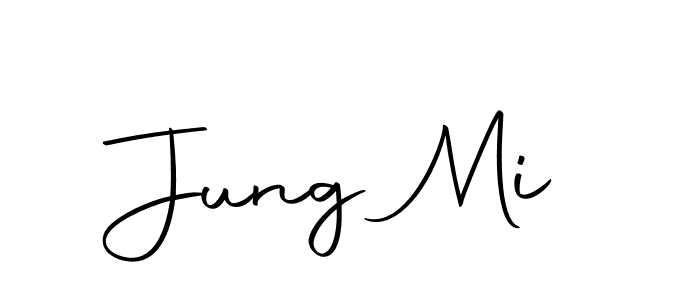 How to make Jung Mi name signature. Use Autography-DOLnW style for creating short signs online. This is the latest handwritten sign. Jung Mi signature style 10 images and pictures png