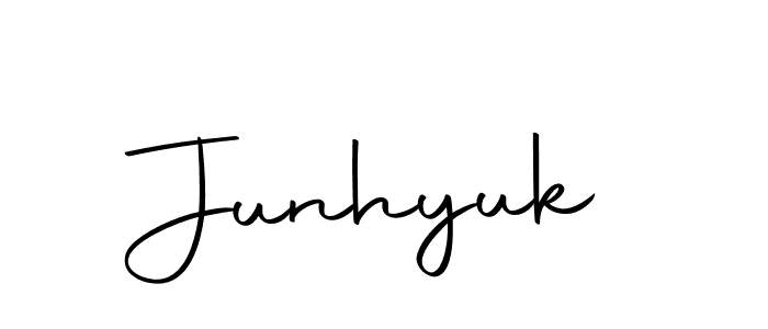 Use a signature maker to create a handwritten signature online. With this signature software, you can design (Autography-DOLnW) your own signature for name Junhyuk. Junhyuk signature style 10 images and pictures png
