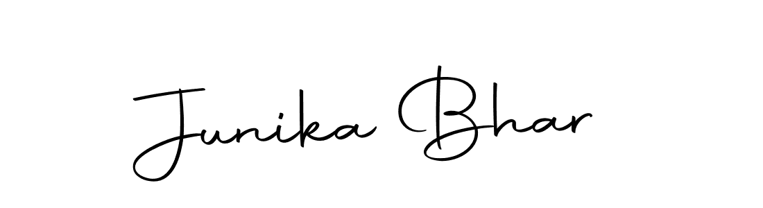 Create a beautiful signature design for name Junika Bhar. With this signature (Autography-DOLnW) fonts, you can make a handwritten signature for free. Junika Bhar signature style 10 images and pictures png