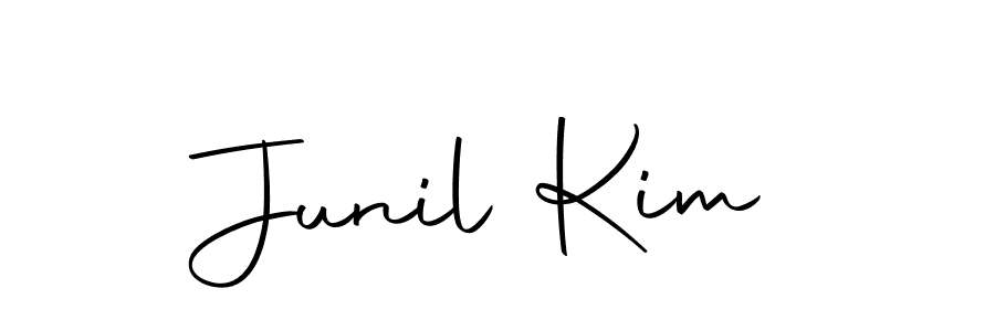How to make Junil Kim name signature. Use Autography-DOLnW style for creating short signs online. This is the latest handwritten sign. Junil Kim signature style 10 images and pictures png