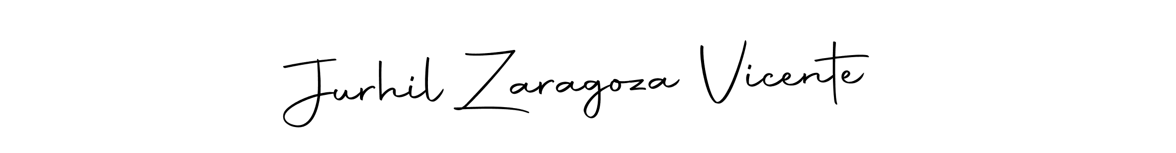 Design your own signature with our free online signature maker. With this signature software, you can create a handwritten (Autography-DOLnW) signature for name Jurhil Zaragoza Vicente. Jurhil Zaragoza Vicente signature style 10 images and pictures png