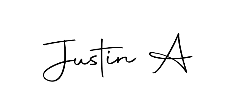 Use a signature maker to create a handwritten signature online. With this signature software, you can design (Autography-DOLnW) your own signature for name Justin A. Justin A signature style 10 images and pictures png
