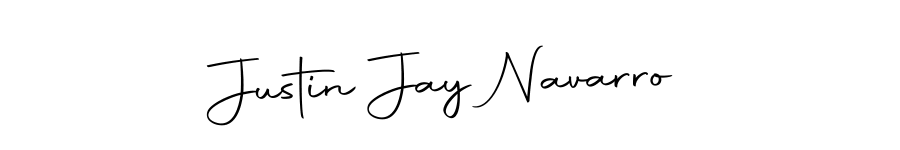 How to make Justin Jay Navarro name signature. Use Autography-DOLnW style for creating short signs online. This is the latest handwritten sign. Justin Jay Navarro signature style 10 images and pictures png